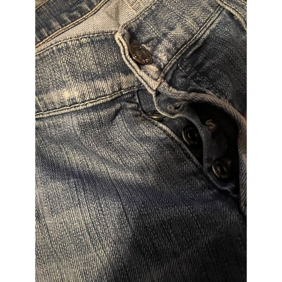 Seven 28 Josefina Embellished Skinny Boyfriend Jeans Distressed Button Front - Picture 6 of 12